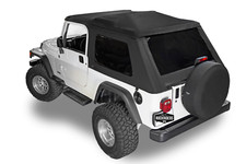 2004-2006 Wrangler Unlimited Lj Frameless Bowless Soft Top With Hardware Black