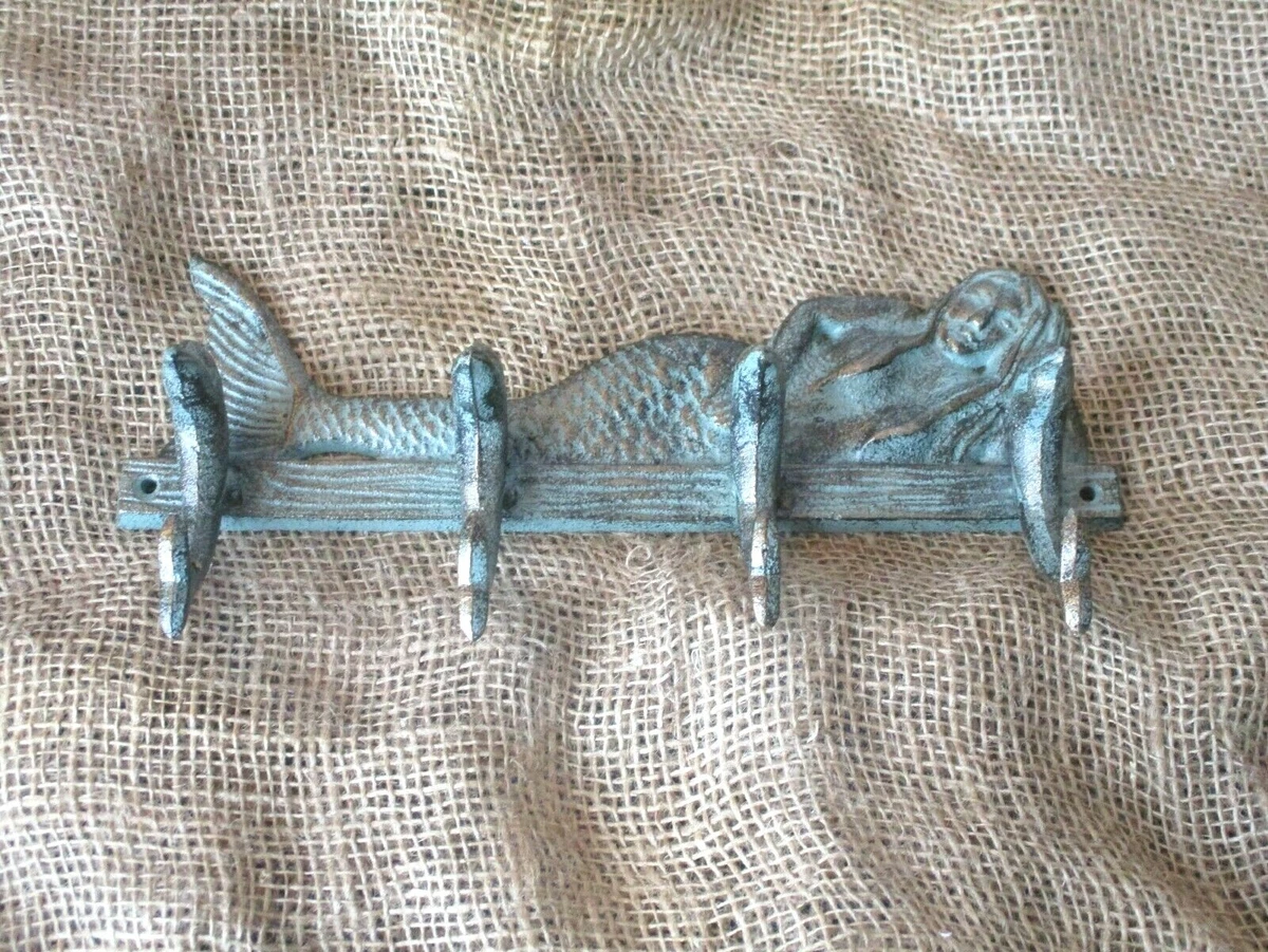 NAUTICAL COAT RACK HOOKS DECOR CAST IRON TOWEL RACK HAT HANGER HALL TREE BEACH