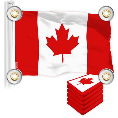 5 Pack: Canada Canadian Flag 3x5 Ft Printed 150D Poly, 4 Corner Brass Grommets