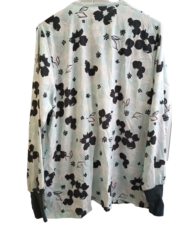 Strictly Scrubs Stretch Aqua -Long sleave with front pockets -Women's Medium NEW - Image 3 of 4