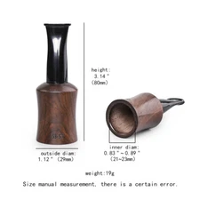 1 Pcs Ebony Wooden Cigar Mouthpiece Tips Portable Holder Size 53-57 Gauge Ring
