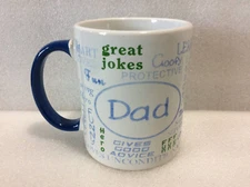 "Dad Great Jokes" Coffee Mug White /Blue