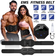 10 Modes EMS Abdominal ABS Muscle Stimulater Training Toner Workout Fitness Belt