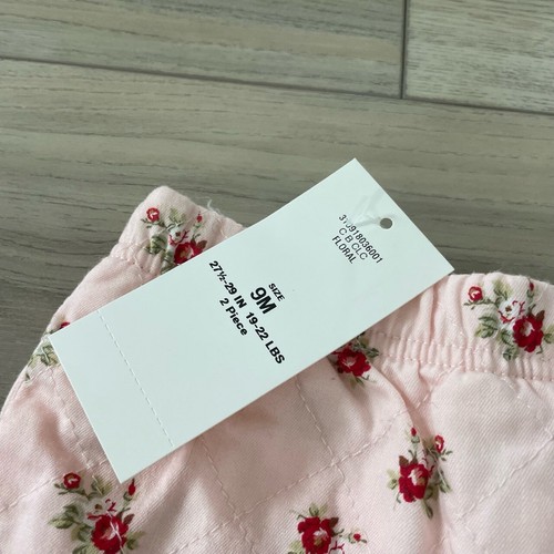 Nuevo con etiquetas Ralph Lauren Niñas Floral Reversible Acolchado Pantalón Conjunto Pijama Talla 9M - Imagen 4 de 9