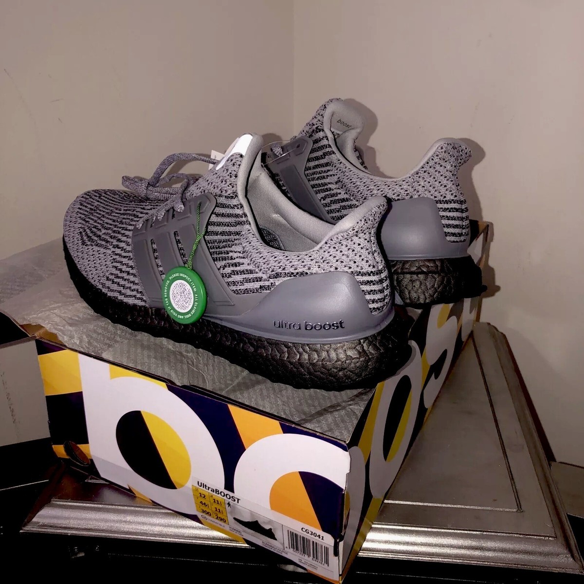 Adidas Ultraboost Cg3041 Triple Grey Mens 12 Brand New With Tags - Main Image