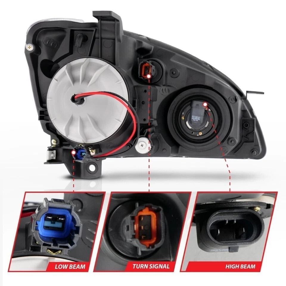 ANZO 121294 Crystal Headlights Lamp Assembly Chrome for 2005-2006 Nissan Altima - Image 4 of 4