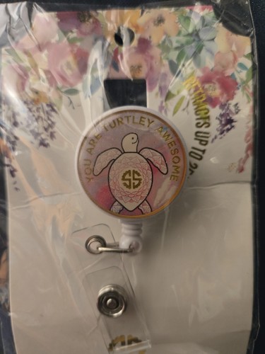 Nurse Teacher Reel Retractable Id Badge Holder Turtle Simply Southern Pink - Bild 2 von 6