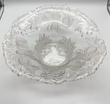 Vintage Fruttiera Di Cristallo Piombo Levigato a Mano Con Obstdekor 35cm#K103