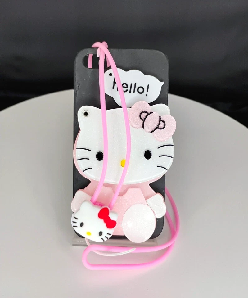 Для Apple iPhone 5 5с SE-16 Hello Kitty зеркало чехол черный и розовый милый чехол - Изображение 4 из 4