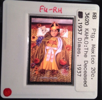 Frida Kahlo ''The Deceased Dimas'' Mexican Magic Realism 35mm Slide