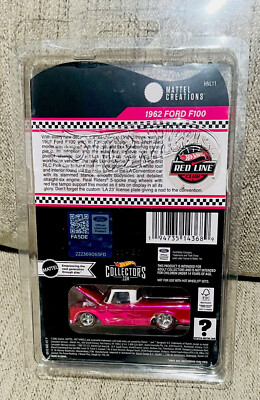 Hot Wheels 1:64 HNL11 Red Line RLC Exclusive Pink 1962 Ford F100