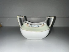 Art Deco Bavarian Z.S & CA Pair of Sugar  delicate White w/Gold Trim Missing Lid