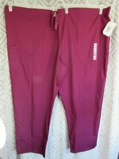 New Cherokee Workwear Scrub Pants Size 5 XL Maroon Drawstring Waist Pockets Work