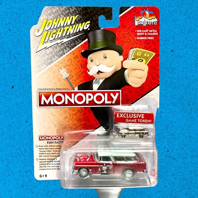 JOHNNY LIGHTNING POP CULTURE MONOPOLY GO 1955 CHEVY NOMAD with GAME TOKEN