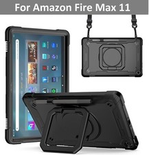 For Amazon Fire Max 11 inch 2023 Case Heavy Duty Shockproof Strap Stand Cover
