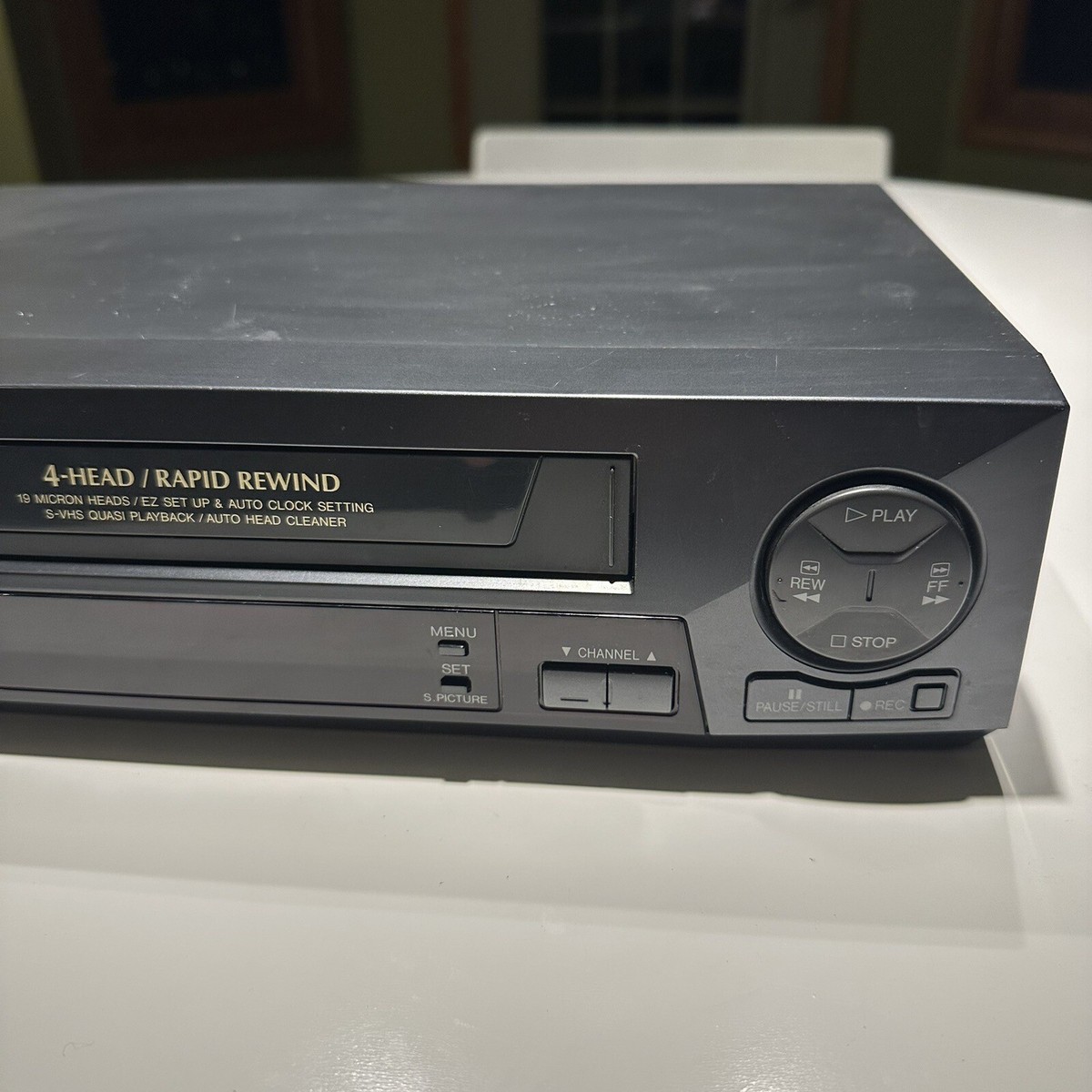 Sharp VC-A593 VHS VCR 4 Head Rapid Rewind 19 Micron Heads