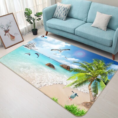 3D Seaside House 414 Non Slip Rug Mat