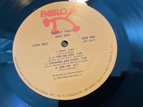 ZOOT SIMS - Quietly There ~ PABLO 903 {nm orig} *1984* w/Nick Ceroli & Berghofer - Picture 5 of 6