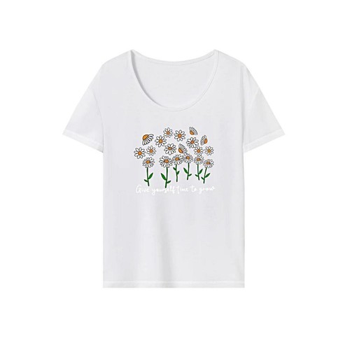 T-shirt col rond manches courtes brodé ecru femme | Bréal