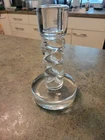 Vintage Heavy Crystal Signed STEUBEN Art Glass Barley Twist Candle Holder 7.5"