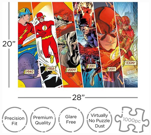 1000 piece DC COMICS - THE FLASH TIMELINE Jigsaw Puzzle Licensed by AQUARIUS - Picture 2 of 7