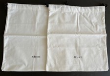 New Celine Drawstring Shoe Dust Bag set of 2 13  X 13 "