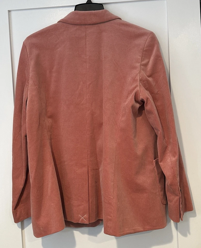 Nuevo NUEVO CON ETIQUETAS TALBOTS Chaqueta Blazer Pana Rosa Malva Algodón Spandex Carrera Talla 16P Foto 2 de 4