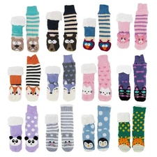 Women's Animal Thermal Fleece Warm Cozy Fuzzy Crew Cabin Indoor Outdoor Socks