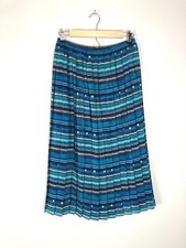 Vintage Leslie Fay Blue Pleated Maxi Skirt, Marked Size 8