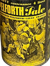 ANCIEN MINI FÛT BIÈRE PELFORTH PALE BOÎTE MÉTAL LITHOGRAPHIE 4L LILLE VERRE