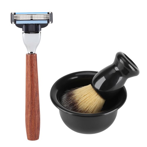 Premium Shaving Kit: Razor Badger Brush Stand & Soap Bowl - Picture 12 of 17