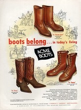 1963 Acme Boots Drover Skagway  Suburban Squire Original Color Ad