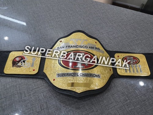 San Fransisco SF 49ERS Super Bowl Champion Wrestling Championship Belt 2mm Brass - Picture 2 of 8