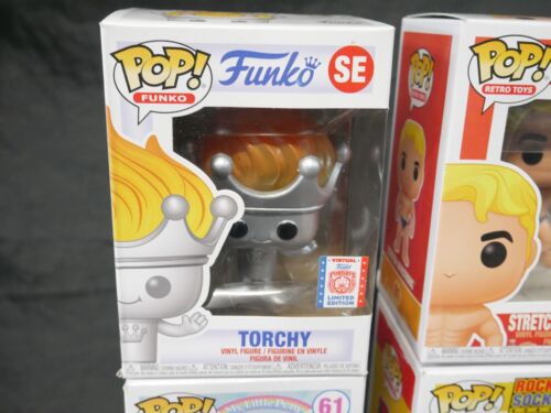 4 Funko Pop! Torchy SE, Red Rocker 15, Stretch Armstrong 01, Cotton Candy 61 - Picture 2 of 9