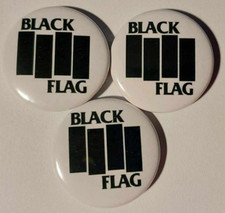 1x Black Flag Button Punkrock Hardcore HC Punk Anarchist DIY
