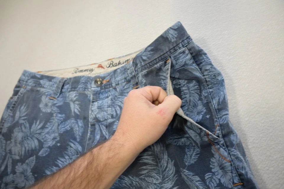 Tommy Bahama Floral Hawaiano Caqui Pantalones Cortos Algodón Elástico 10" INS Para Hombres Talla 34 Foto 3 de 4