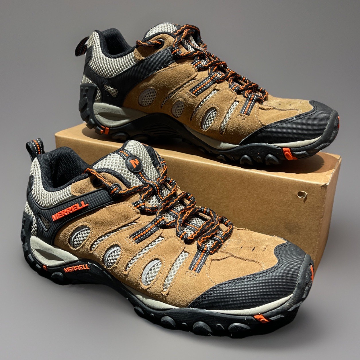 Merrell Uomo Escursionismo Crosslander Vent Taglia 8 Marrone Arancione Nero Argento J362583C Camp