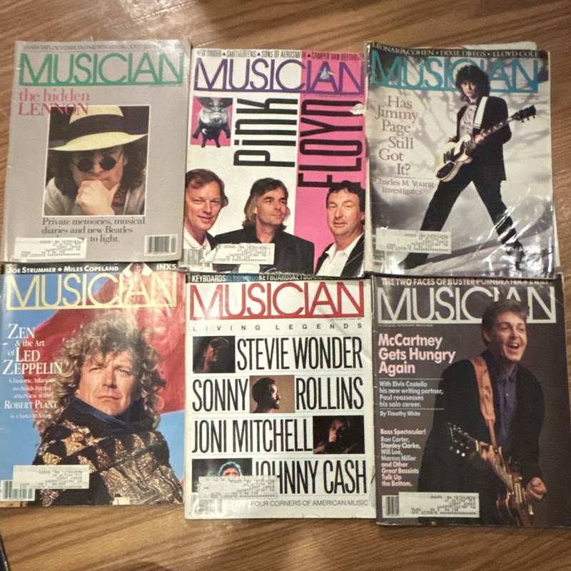 Musician magazine lot, 6 magazines from 1988