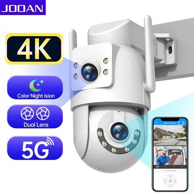 Jooan 4K 8MP WiFi PTZ Camera Outdoor 5G Dual Lens AI Tracking 5X Zoom IP66