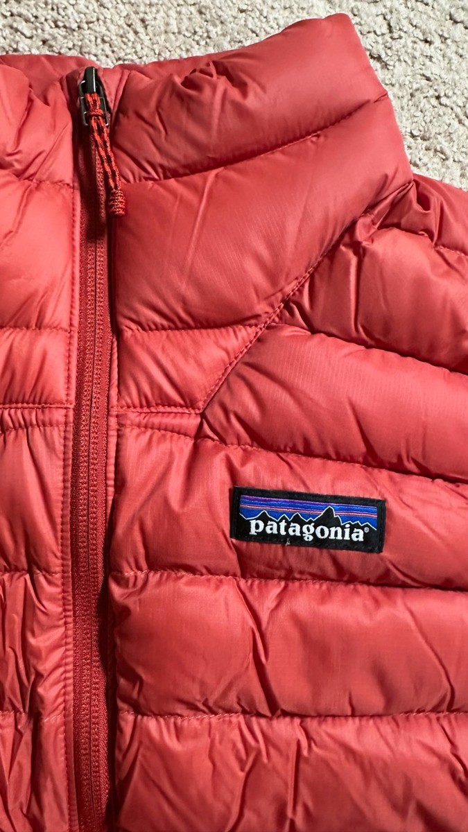 Patagonia Men's Down Sweater Vest Full Zip Puffer Amanita Red sz