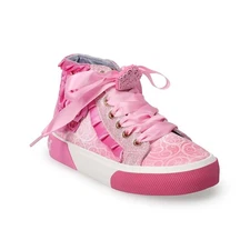 Girl's Wicked Shoes High-Top Sneakers Glinda Kid 13 1 2 3 4 5 Tiara Pink Lace