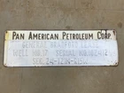 Pan American Oil Lease Sign Vintage Gas Embossed Metal Pump From Oil Well