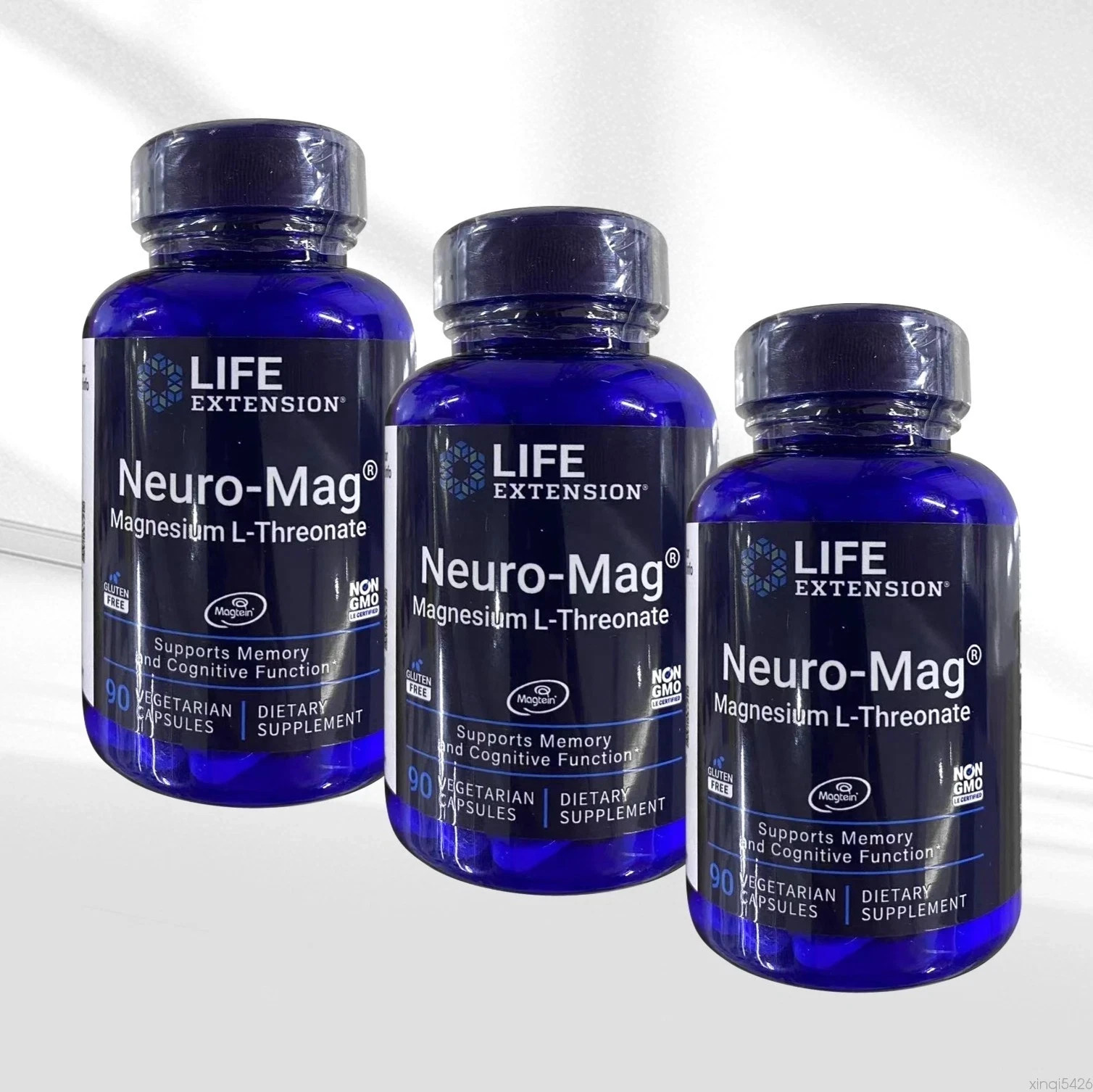 3 PACK Neuro-Mag Magnesium L-Threonate from 2000 mg Magtein - Life Extension