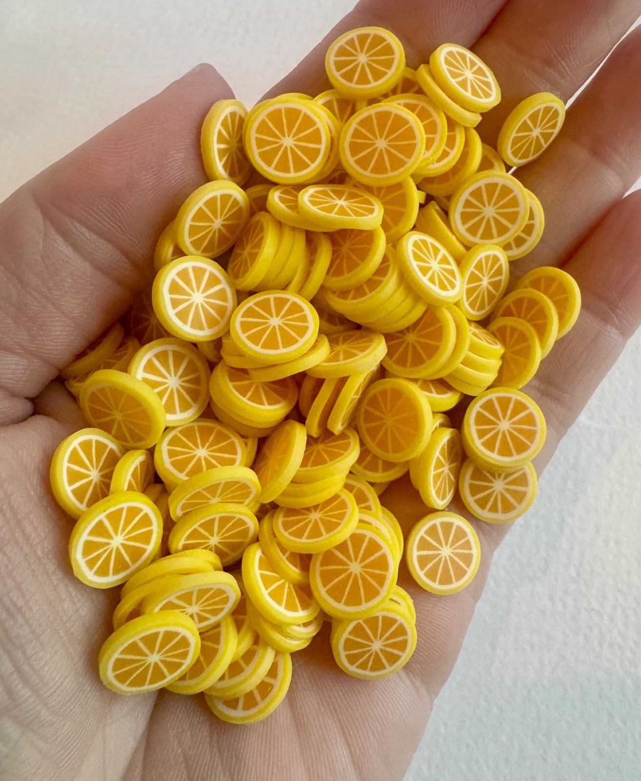 100 pcs wholesale  1:6 1:12 lemon slices fruit clay dollhouse miniature craft