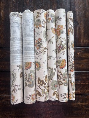 2 New rolls Fabrique FRENCH 1980's Wallcovering Wallpaper +3 misc rolls 70 sq ft