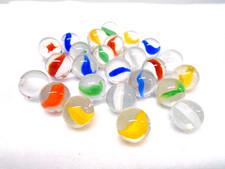 VTG (25) PELTIER  CLEAR BASE BANANA CAT'S EYE MARBLES! MINT- to MINT CONDITION!