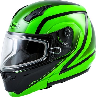 Gmax MD-04 Snow Docket Modular Helmet Green Hi-Viz size X-Small