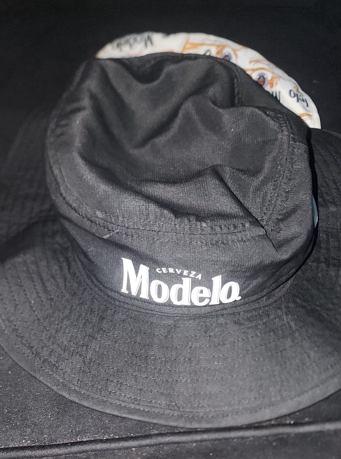 Modelo Beer Boonie Neck Drape Black Bucket Hat Bio Dry Adult OSFA NWT