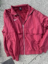 Nike Red Windbreaker Jacket with Zip Front