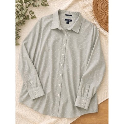 Land's End Women's 100% Supima Cotton Long Sleeve Button Down Shirt , Size 22W